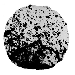 Black And White Abstract Liquid Design Large 18  Premium Round Cushions by dflcprintsclothing