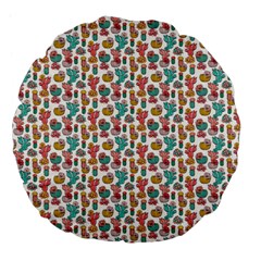 Cactus Love Large 18  Premium Flano Round Cushions by designsbymallika