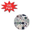 Mosaic Print 1  Mini Buttons (100 pack) 