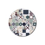 Mosaic Print Rubber Coaster (Round) 