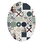 Mosaic Print Oval Ornament (Two Sides)