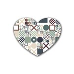 Mosaic Print Heart Coaster (4 pack) 