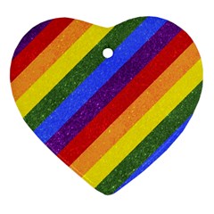 Lgbt Pride Motif Flag Pattern 1 Ornament (heart) by dflcprintsclothing