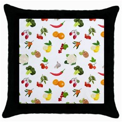 Fruits, Vegetables And Berries Throw Pillow Case (black) by SychEva