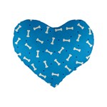 Dog Love Standard 16  Premium Flano Heart Shape Cushions