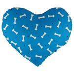 Dog Love Large 19  Premium Flano Heart Shape Cushions