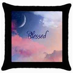 Blessed Throw Pillow Case (black) by designsbymallika