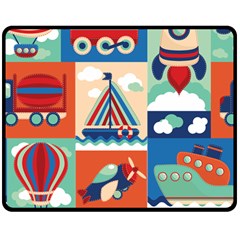 Travel With Love Double Sided Fleece Blanket (medium)  by designsbymallika