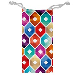 Hexagonal Color Pattern Jewelry Bag by designsbymallika