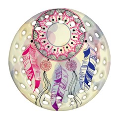 Boho Dreamcatcher Love Ornament (round Filigree) by designsbymallika