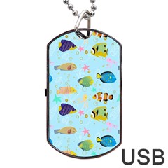 Underwater World Dog Tag Usb Flash (one Side) by SychEva