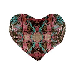 Velvet Arabesque Standard 16  Premium Heart Shape Cushions by kaleidomarblingart
