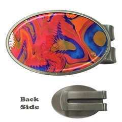 Red Flames Money Clips (oval)  by kaleidomarblingart