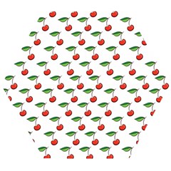 Cherries Love Wooden Puzzle Hexagon by designsbymallika