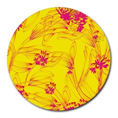 Floral Abstract Pattern Round Mousepads by designsbymallika