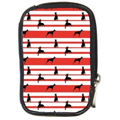 Doberman Dogs On Lines Compact Camera Leather Case by SychEva