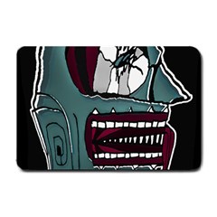 Colored Creepy Man Portrait Illustration Small Doormat  by dflcprintsclothing