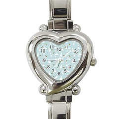 Funny And Funny Hares  And Rabbits In The Meadow Heart Italian Charm Watch by SychEva