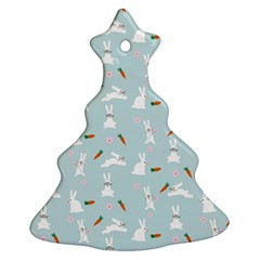 Funny And Funny Hares  And Rabbits In The Meadow Christmas Tree Ornament (two Sides) by SychEva