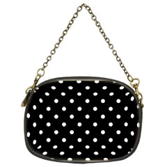 1950 Black White Dots Chain Purse (two Sides) by SomethingForEveryone
