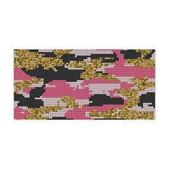 Abstract Glitter Gold, Black And Pink Camo Yoga Headband by AnkouArts