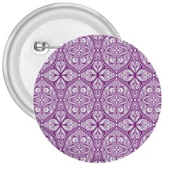 Purple Pattern Oval 3  Buttons by AnkouArts