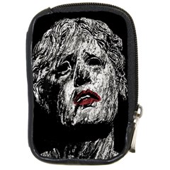 Creepy Head Sculpture Artwork Compact Camera Leather Case by dflcprintsclothing