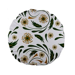 Folk Flowers Pattern Floral Surface Design Standard 15  Premium Flano Round Cushions by Eskimos