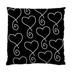 White Outlined Hearts Standard Cushion Case (one Side) by SomethingForEveryone