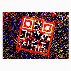 Root Humanity Bar And Qr Code In Flash Orange And Purple Large Glasses Cloth (2 Sides) by WetdryvacsLair