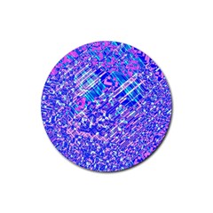 Root Humanity Bar And Qr Code Combo In Purple And Blue Rubber Round Coaster (4 Pack)  by WetdryvacsLair