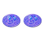 Root Humanity Bar And Qr Code Combo in Purple and Blue Cufflinks (Oval)