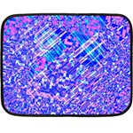 Root Humanity Bar And Qr Code Combo in Purple and Blue Double Sided Fleece Blanket (Mini) 
