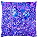 Root Humanity Bar And Qr Code Combo in Purple and Blue Large Cushion Case (Two Sides)