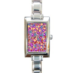 Flower Bomb1 Rectangle Italian Charm Watch by PatternFactory