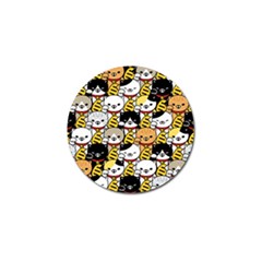 Cat-seamless-pattern-lucky-cat-japan-maneki-neko-vector-kitten-calico-pet-scarf-isolated-repeat-back Golf Ball Marker by elchino