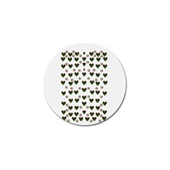 Hearts And Pearls For Love And Plants For Peace Golf Ball Marker by pepitasart