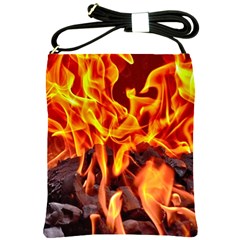 Fire-burn-charcoal-flame-heat-hot Shoulder Sling Bag