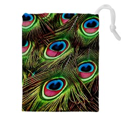 Peacock-feathers-plumage-pattern Drawstring Pouch (4xl)