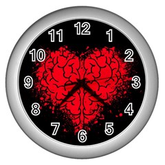 Heart Brain Mind Psychology Doubt Wall Clock (silver) by Sapixe
