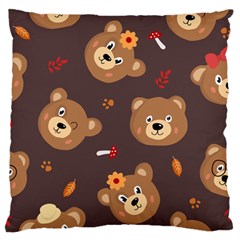 Bears-vector-free-seamless-pattern1 Standard Flano Cushion Case (one Side) by webstylecreations