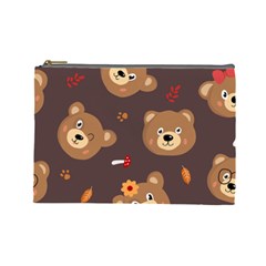 Bears-vector-free-seamless-pattern1 Cosmetic Bag (large) by webstylecreations