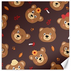 Bears-vector-free-seamless-pattern1 Canvas 12  X 12  by webstylecreations