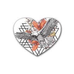 Boho Eagle  Heart Coaster (4 Pack)  by webstylecreations