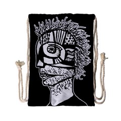 Cyber Punk Portrait Poster Illustration Drawstring Bag (small) by dflcprintsclothing
