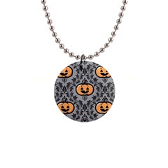 Pumpkin Pattern 1  Button Necklace by InPlainSightStyle