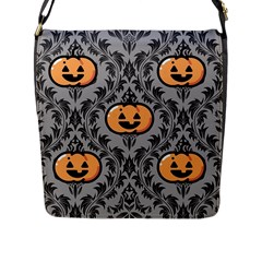 Pumpkin Pattern Flap Closure Messenger Bag (l) by InPlainSightStyle