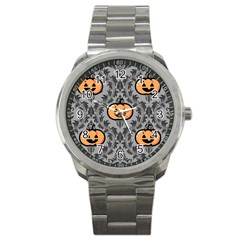Pumpkin Pattern Sport Metal Watch by InPlainSightStyle