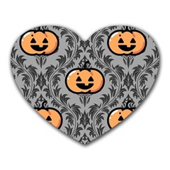 Pumpkin Pattern Heart Mousepads by InPlainSightStyle