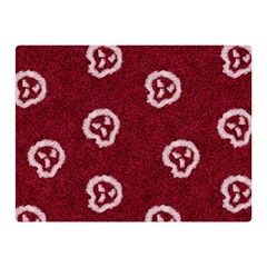 White Skulls On Red Shiny Background Double Sided Flano Blanket (mini)  by SychEva